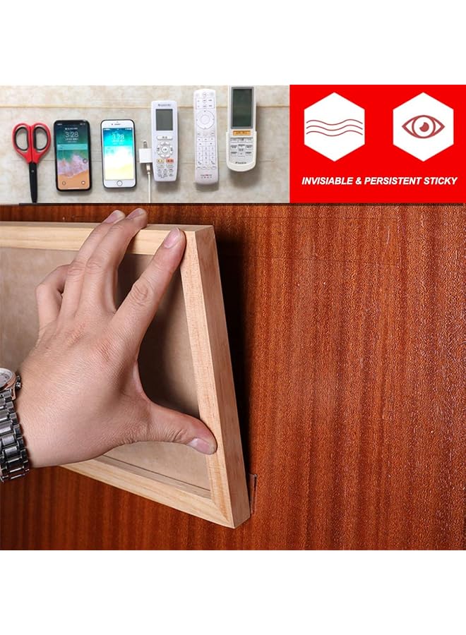 إيروريكس شريط لاصق نانو مزدوج الجوانب بقبضة هلامية لاصقة قابلة للإزالة والغسل وشريط شفاف لا يترك أثراً وشريط تثبيت شديد التحمل للسجاد والمهرجانات والسيارات والمنزل والمكتب وديكور الحائط بطول 3.0 متر و9.8 قدم - Image 4