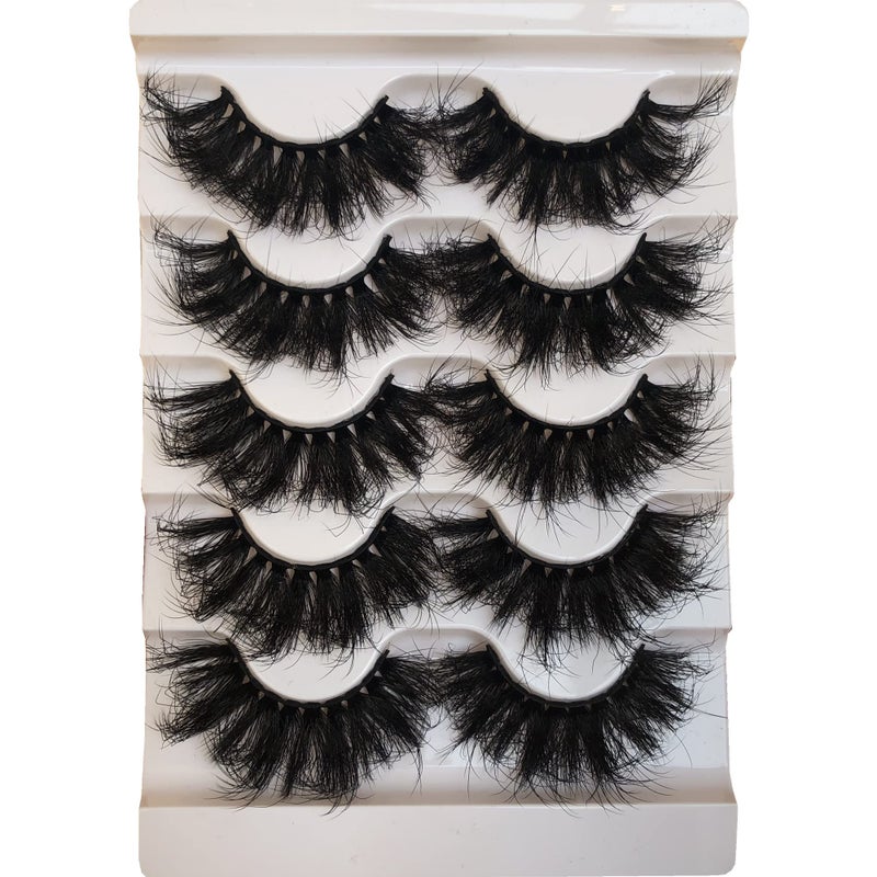 Gmagictobo Lashes False Eyelashes Dramatic Faux 3D Mink Lashes Pack Thick volume Soft Fake Eye Lashes 5 Pairs Multipack