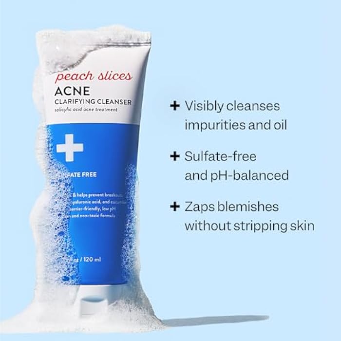 Peach Slices - Acne Clarifying Cleanser (4.05 oz) - 2% Salicylic Acid Acne Treatment - Clear & Prevent Breakouts, Hydrate - Cucumber, Cica, Acerola - Vegan, Cruelty Free, Korean Skin Care & Beauty - Image 2