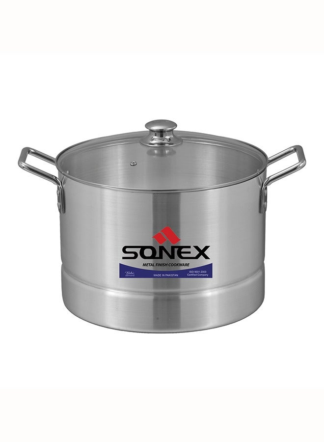 SONEX Royal Steamer 30 cm – Premium Aluminium with Glass Lid, Healthy & Efficient Cooking, Durable Ergonomic Handles, Even Heat Distribution, Dishwasher Safe,Perfect for Vegetables, Seafood, Dumplings - Image 1