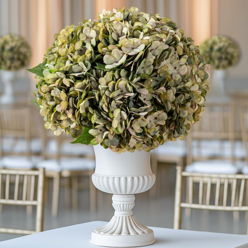 Bailikang 10PCS Fake Hydrangea Artificial Flowers Hydrangea Bouquet for Home Wedding Bridal Bouquet Office Party Table Centerpiece DIY Floral Decor (Autumn Green) - Image 1