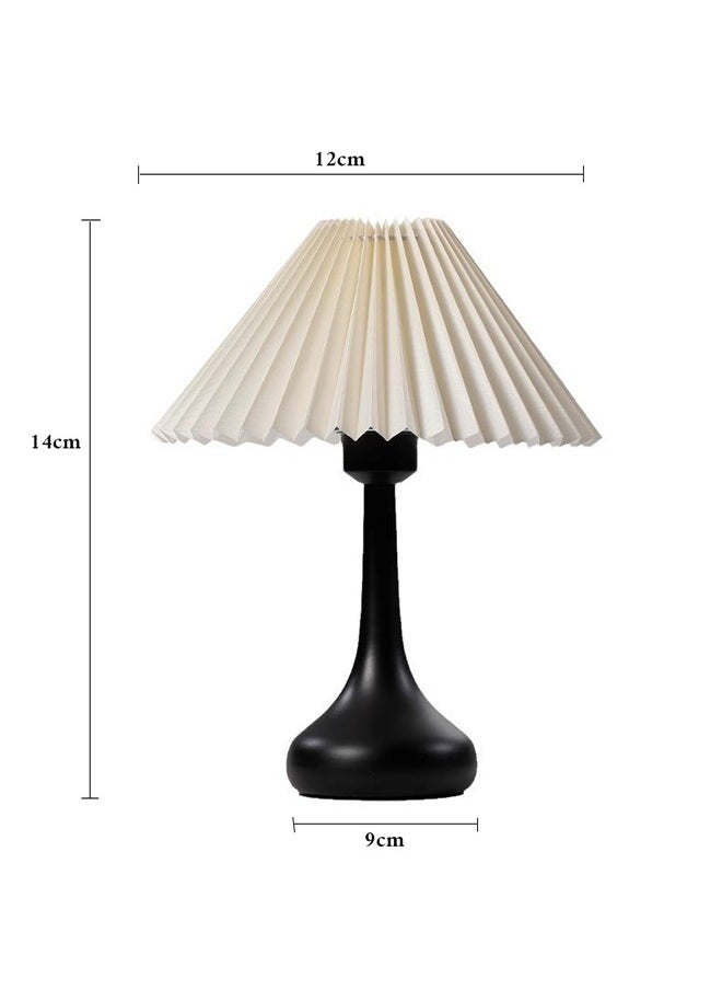 Najwa Table Lamp with Pleated lampshade, Bedside Lamp Vintage American Lamp Decoration in The Master Bedroom, White Fabric Shade Table Lamp  - Image 5
