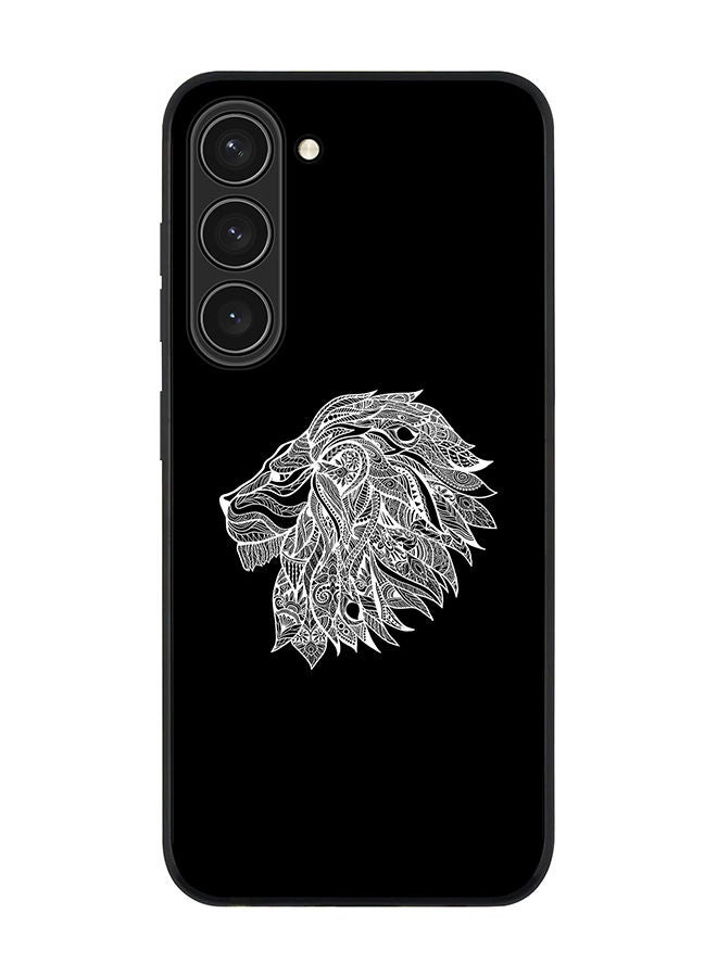 Stylizedd Rugged Black edge case for Samsung Galaxy S23 Plus 5G Slim fit Soft Case Flexible Rubber Edges Anti Drop TPU Gel Thin Cover - Lion Abstract - Image 1