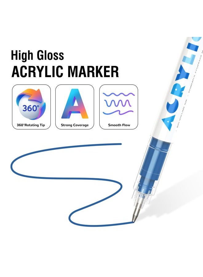 GuangNa 168 Color High Gloss Acrylic Paint Markers – 168 Vibrant Colors, Quick Dry Waterproof Ink, Smudge-Proof & No Bleeding, Ideal for Rock, Glass, Wood, Fabric, Ceramic, and DIY Craft Projects - Image 5