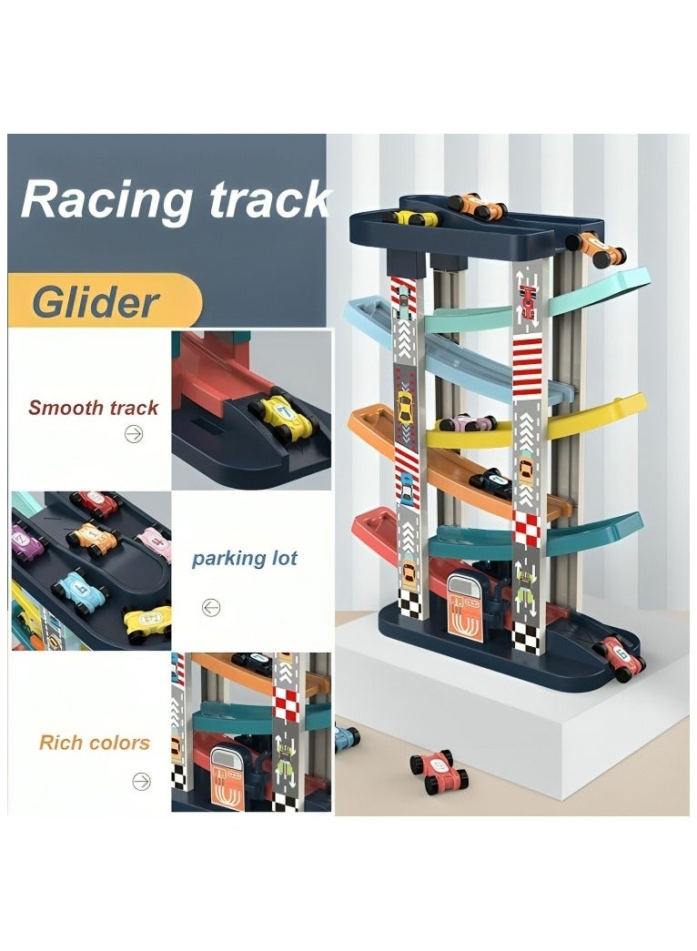 Skills Montessori Building Toys for Toddler, Early Education Racing Zig Zag Car Slide Interactive, Race Track Car Ramp Racer with 6 Plastic Ramps and Mini Racing Cars Great Gift for Boys and Girls  - Image 5