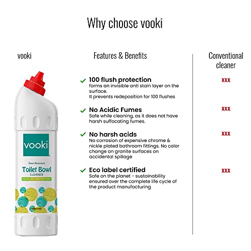 Vooki Ecofriendly Toilet Cleaner, 100 Flush Protection Toilet Bowl Cleaner Liquid, Home and Commercial Use - 500 Ml (Pack of 2) - Image 5