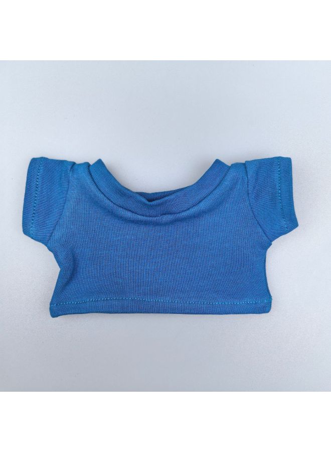 Doll Clothes 10/40cm20cm Cotton Doll Short Sleeve T-shirt Doll Doll Clothes Can Add LOGO Pattern-Specifications:15cm Baby Wears-Color:Haze Blue T-shirt  - Image 1