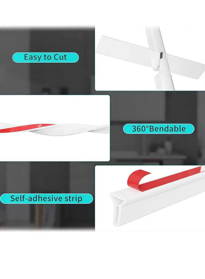 XiuWoo Shower Water Barrier Strip,Self-Adhesive Water Blocking Strips,Collapsible Shower Threshold Water Dam Barrier,for Shower and Water Stopper Keeps Water Inside Water Threshold,for Dry-Wet Separation,DIY Cuttable, Anti-Leak Threshold, for Bathroom, Kitchen, Laundry, and Toilet(Grey) - Image 5