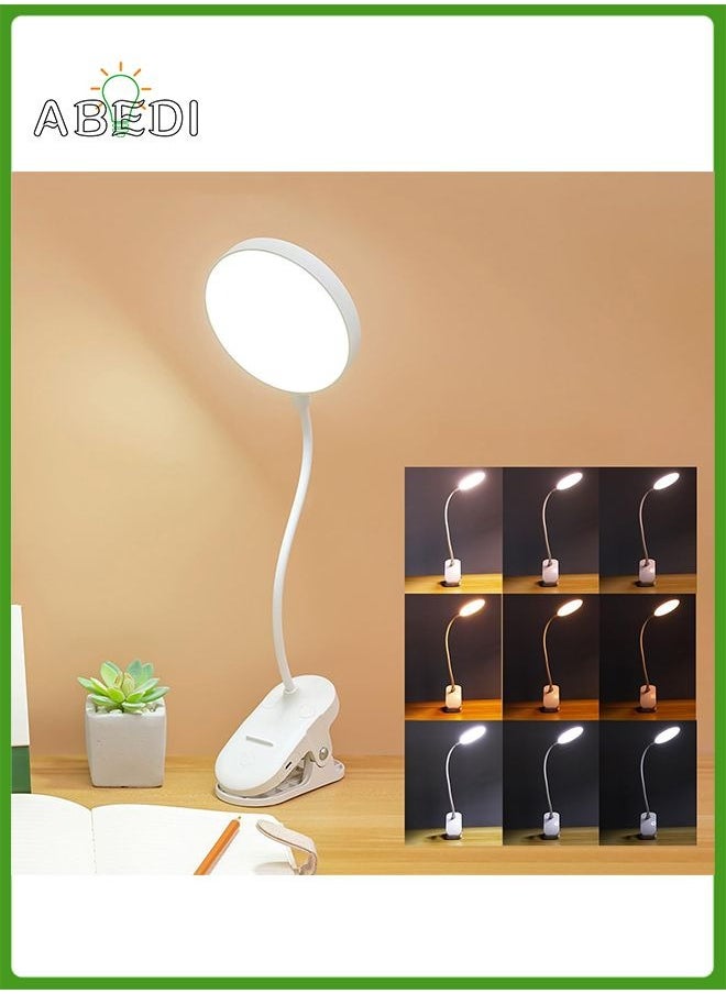 Abedi LED Desk Lamp, Reading Light with 3 Brightness, Rechargeable, Touch Control, Dimming, Eye-caring Table Lamp for Home Office Bed Kids Study Book, White  - Image 1