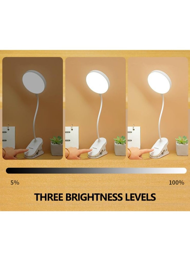 Abedi LED Desk Lamp, Reading Light with 3 Brightness, Rechargeable, Touch Control, Dimming, Eye-caring Table Lamp for Home Office Bed Kids Study Book, White  - Image 3