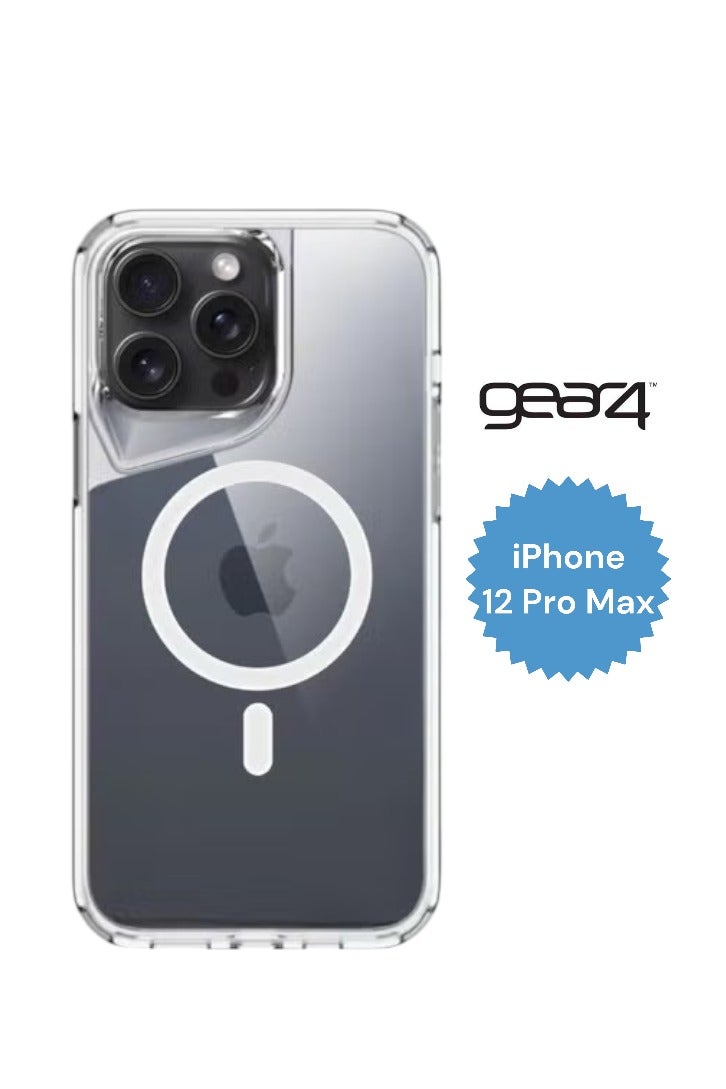 جيرفور جراب موبايل ايفون 12 برو ماكس (iPhone 12 Pro Max) مضاد للصدمات, غطاء حماية مغناطيسي مضاد للخدش يدعم الشحن اللاسلكي ماج سيف MageSafe, مصنوع من البولي يورثين الحراري عالي الجودة - شفاف - Image 1