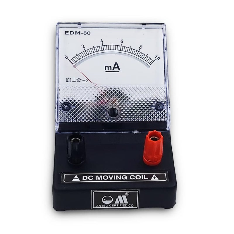 OM ® Meters EDM-80 Desk Stand Analog 0-10mA DC Milli Ammeter | Ampere Meter | Meter For Educational purpose | Black - Image 3