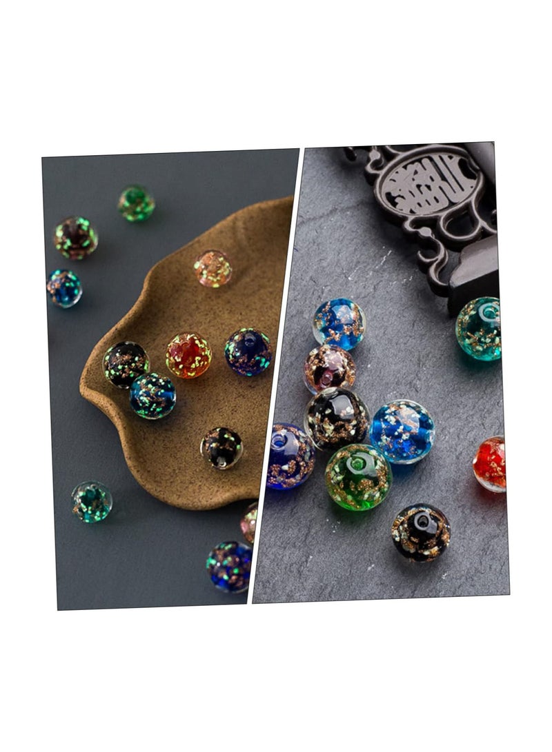 GGOOT Luminous Glass Bead Gemstone Necklace Bulk Necklaces Friendship Necklaces Glass Beads Luminous Stones Beads Glowing Glass Beads Glass Loose Beads Glass Round Beads Round Set 40pcs - Image 4