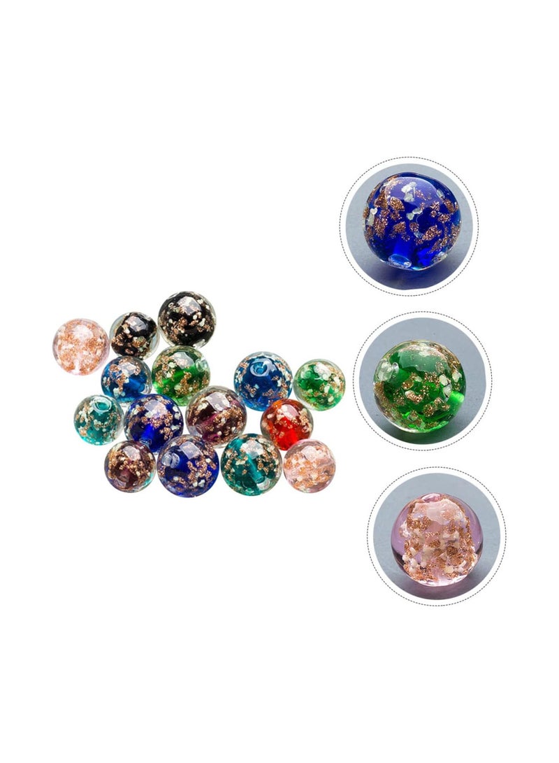 GGOOT Luminous Glass Bead Gemstone Necklace Bulk Necklaces Friendship Necklaces Glass Beads Luminous Stones Beads Glowing Glass Beads Glass Loose Beads Glass Round Beads Round Set 40pcs - Image 3