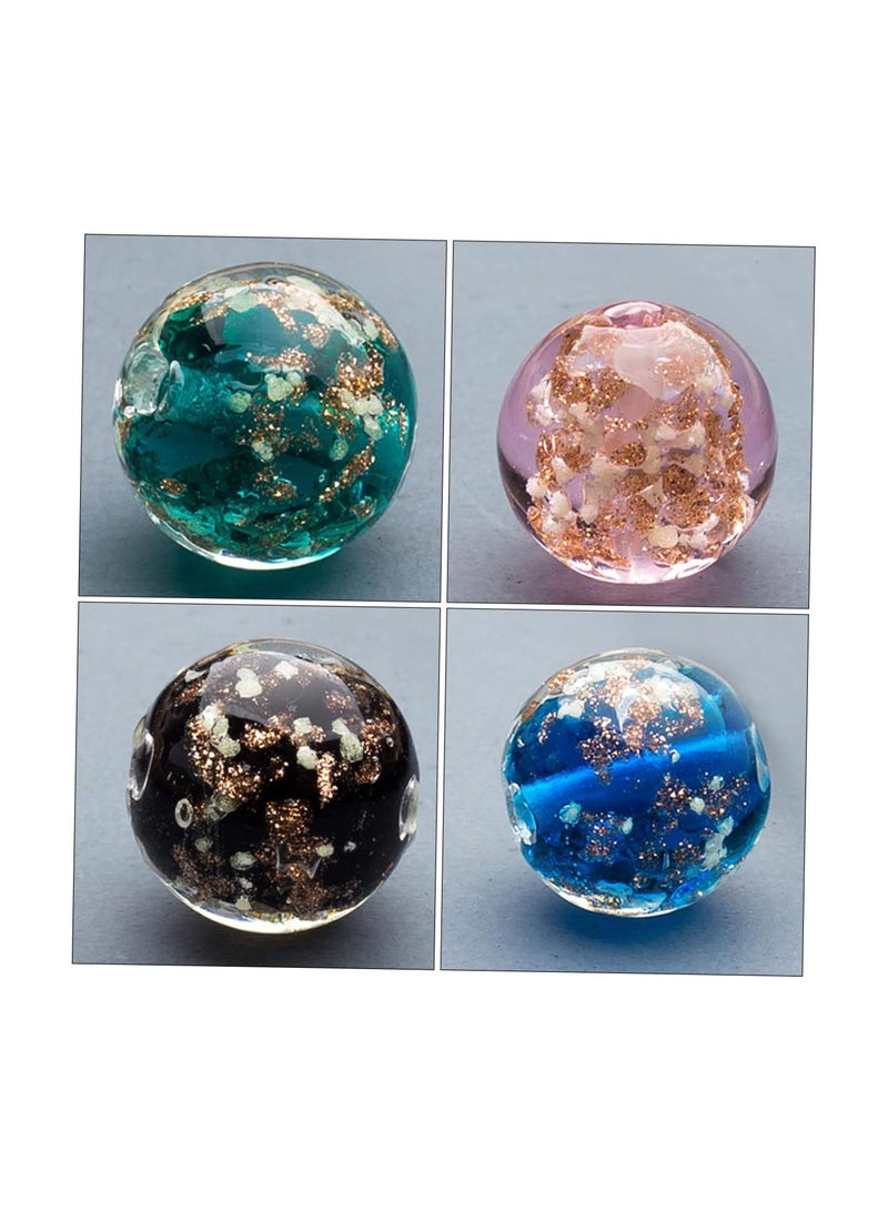 GGOOT Luminous Glass Bead Gemstone Necklace Bulk Necklaces Friendship Necklaces Glass Beads Luminous Stones Beads Glowing Glass Beads Glass Loose Beads Glass Round Beads Round Set 40pcs - Image 2