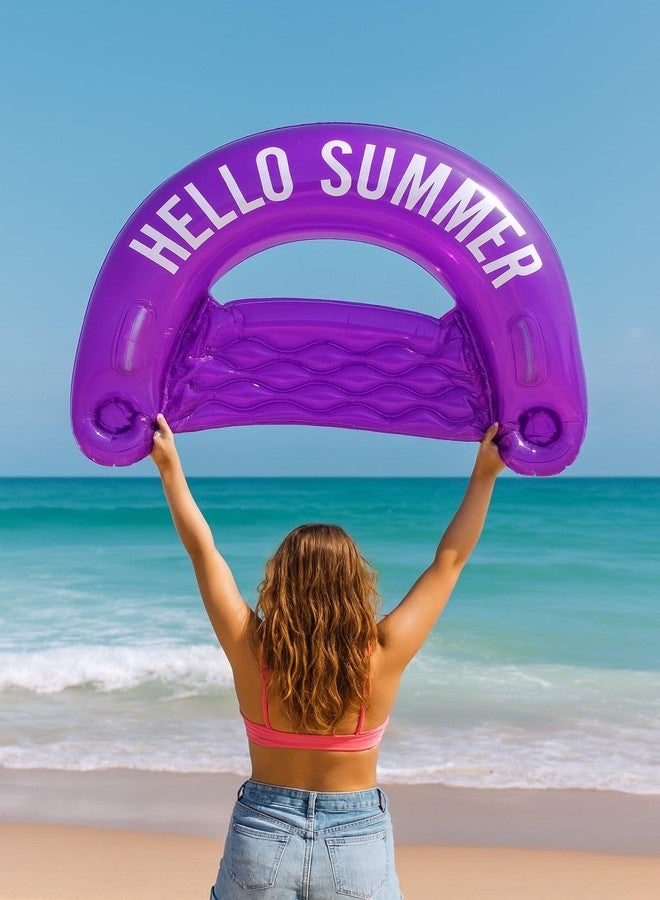بول كاندي كرسي شمسي قابل للنفخ من PoolCandy، بتصاميم متعددة (كرسي شمسي قابل للنفخ بلون بنفسجي، مرحباً بالصيف) - Image 2