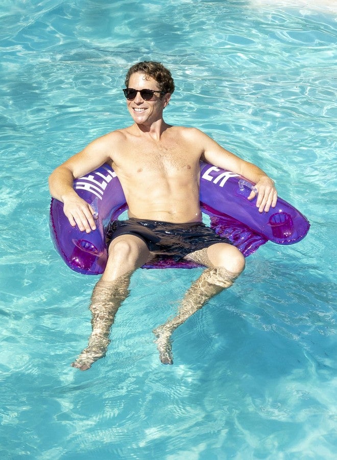 بول كاندي كرسي شمسي قابل للنفخ من PoolCandy، بتصاميم متعددة (كرسي شمسي قابل للنفخ بلون بنفسجي، مرحباً بالصيف) - Image 3