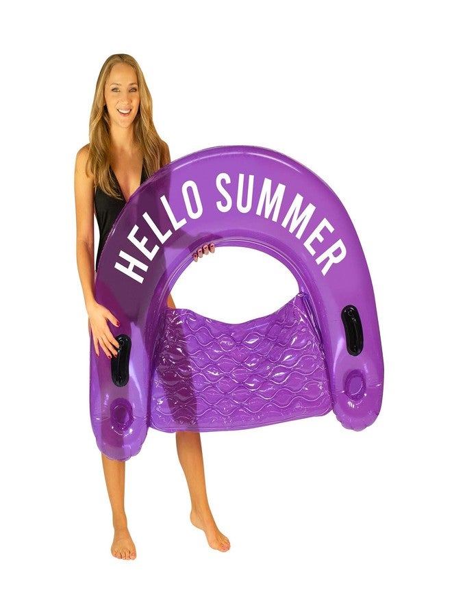 بول كاندي كرسي شمسي قابل للنفخ من PoolCandy، بتصاميم متعددة (كرسي شمسي قابل للنفخ بلون بنفسجي، مرحباً بالصيف) - Image 1