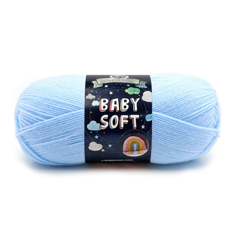 Lion Brand Yarn, Baby Soft Baby Blanket Yarn for Crocheting, Knitting, and Crafts, Little Boy Blue Multicolor, 1 Pack - Image 1