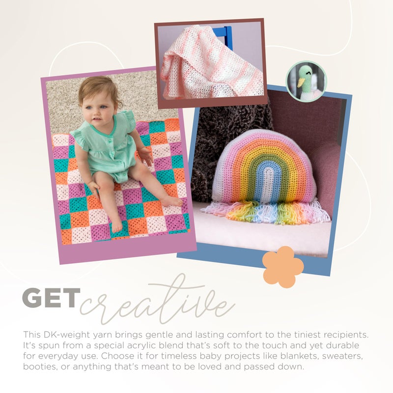 Lion Brand Yarn, Baby Soft Baby Blanket Yarn for Crocheting, Knitting, and Crafts, Little Boy Blue Multicolor, 1 Pack - Image 5