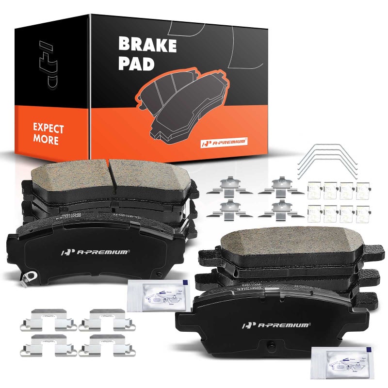 APremium Front and Rear Ceramic Disc Brake Pads Set Compatible with Select Ford Lincoln Mazda and Mercury Models Fusion 20062012 MKZ 20072012 Zephyr 2006 6 20062013 Milan 20062011 8 Pcs