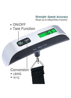 20 20 Planet CARE EVERYDAY LCD Display Portable Digital Luggage Weighing Scale Black/Silver  - Image 3