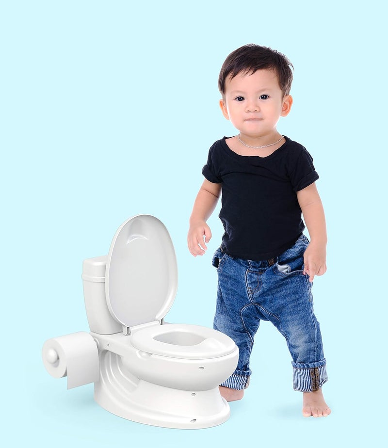 Toylet Potty Training Toilet Seat Toddler Potty Training with Comfy Seat Cover Tank Storage Paper Roll Holder Easy to Empty and Clean Soft Comfortable Potty Trainer for Boys Girls White - Image 5