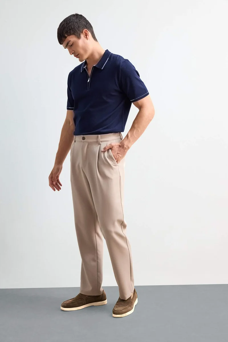 ديفاكتو Standard Fit Polo Collar Knitwear Polo T-Shirt