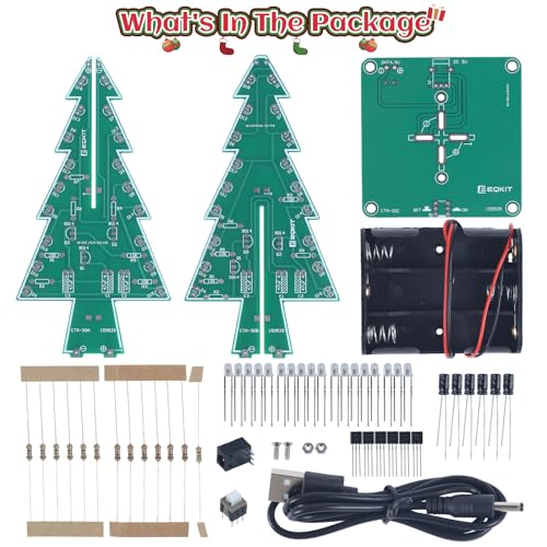 IS Christmas Tree Soldering Project, Icstation 3D Xmas Tree Soldering Kit with LED Flashing Lights Soldering Practice 7 Colors DIY Electronic Assemble Kit for Learning Teaching STEM Educational - Image 2