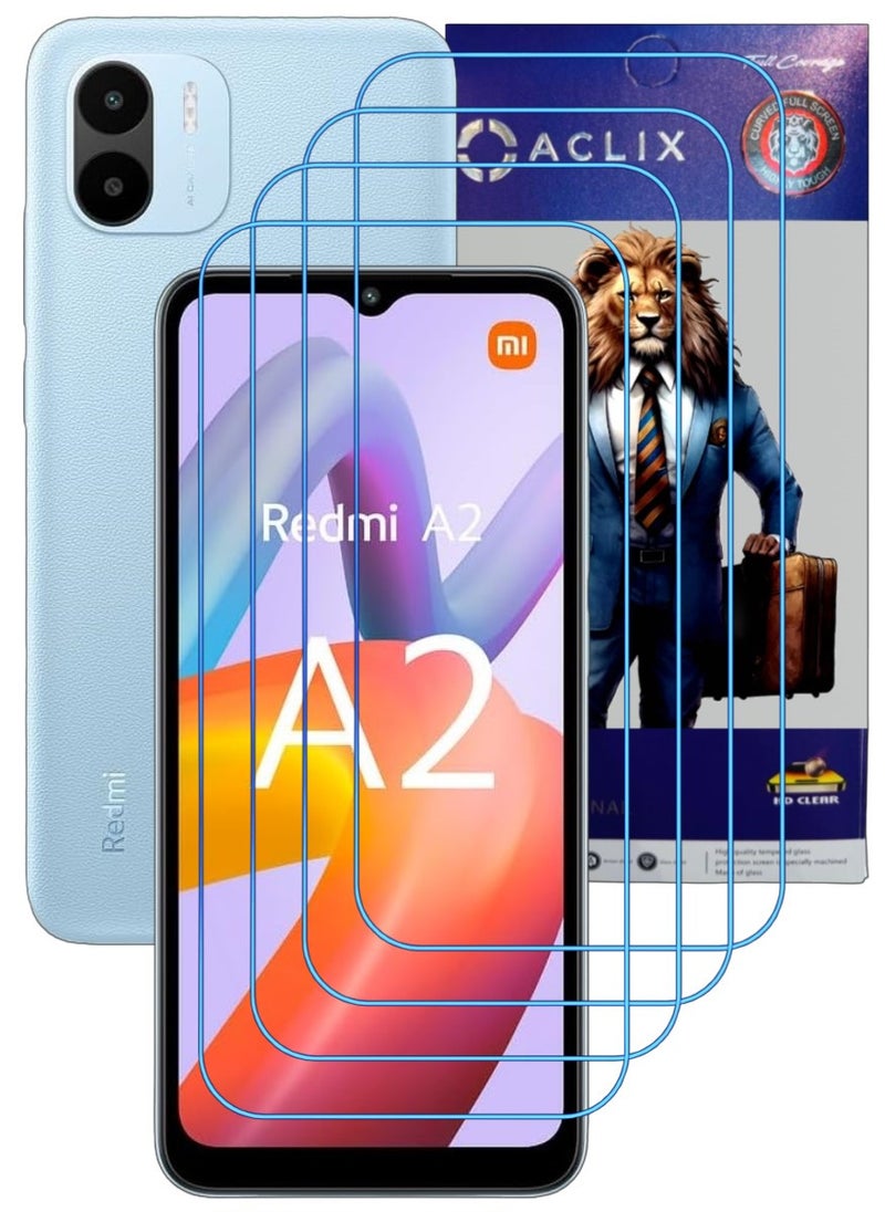 ACLIX 4 Pieces Antistatic ESD Dustproof Premium Quality High Definition Clear Tempered Glass Screen Protector Designed For Xiaomi Redmi A2+ - Image 1