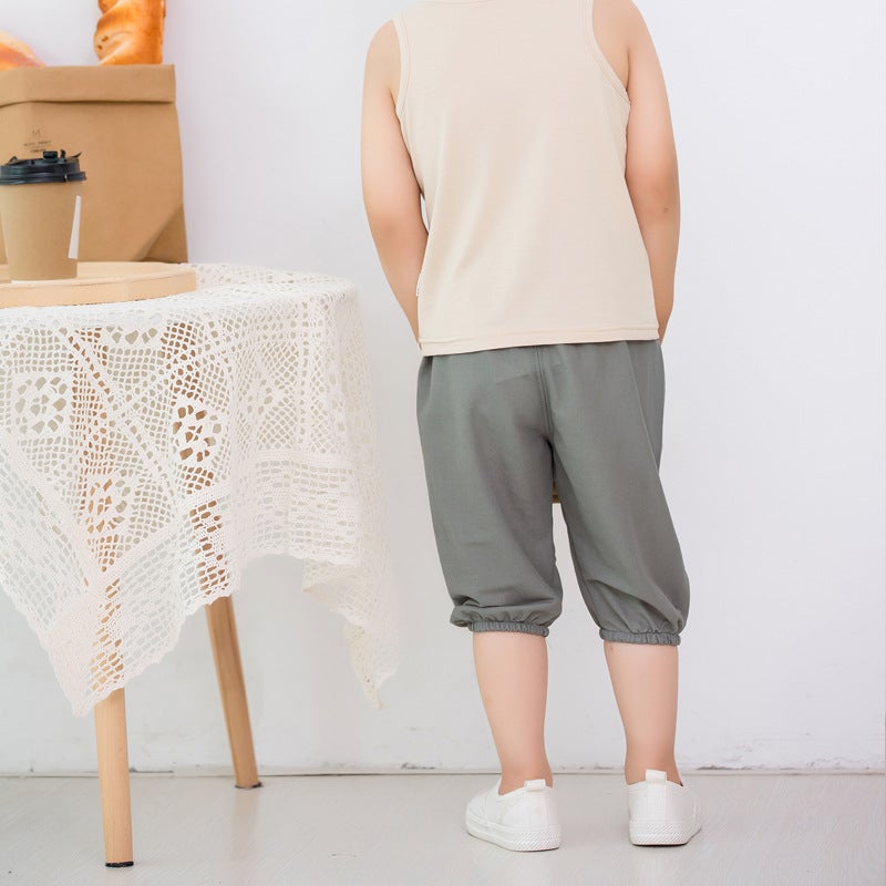 Summer Children's Beach Pants Children's Anti-mosquito Pants Breathable Thin Cropped Quick-drying Thin Children's Pants for Boys and Girls Summer - Image 5
