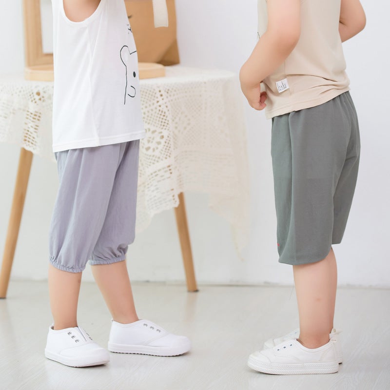 Summer Children's Beach Pants Children's Anti-mosquito Pants Breathable Thin Cropped Quick-drying Thin Children's Pants for Boys and Girls Summer - Image 2