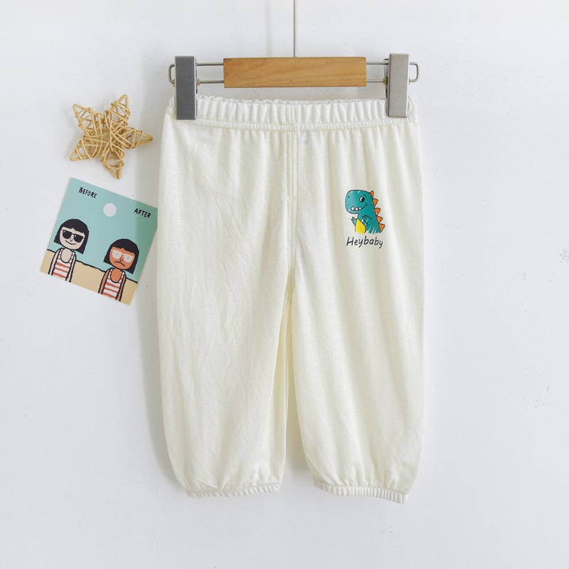 Summer Children's Beach Pants Children's Anti-mosquito Pants Breathable Thin Cropped Quick-drying Thin Children's Pants for Boys and Girls Summer - Image 1
