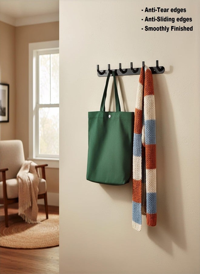 SOSSI علاقة ملابس SOSSI بستة دبابيس، خطافات مثبتة على الحائط - خطاف رداء للحمام/المطبخ/حامل مفاتيح، علاقة ملابس/مناشف من الفولاذ المقاوم للصدأ (أسود لامع، عبوة من قطعة واحدة) - Image 2