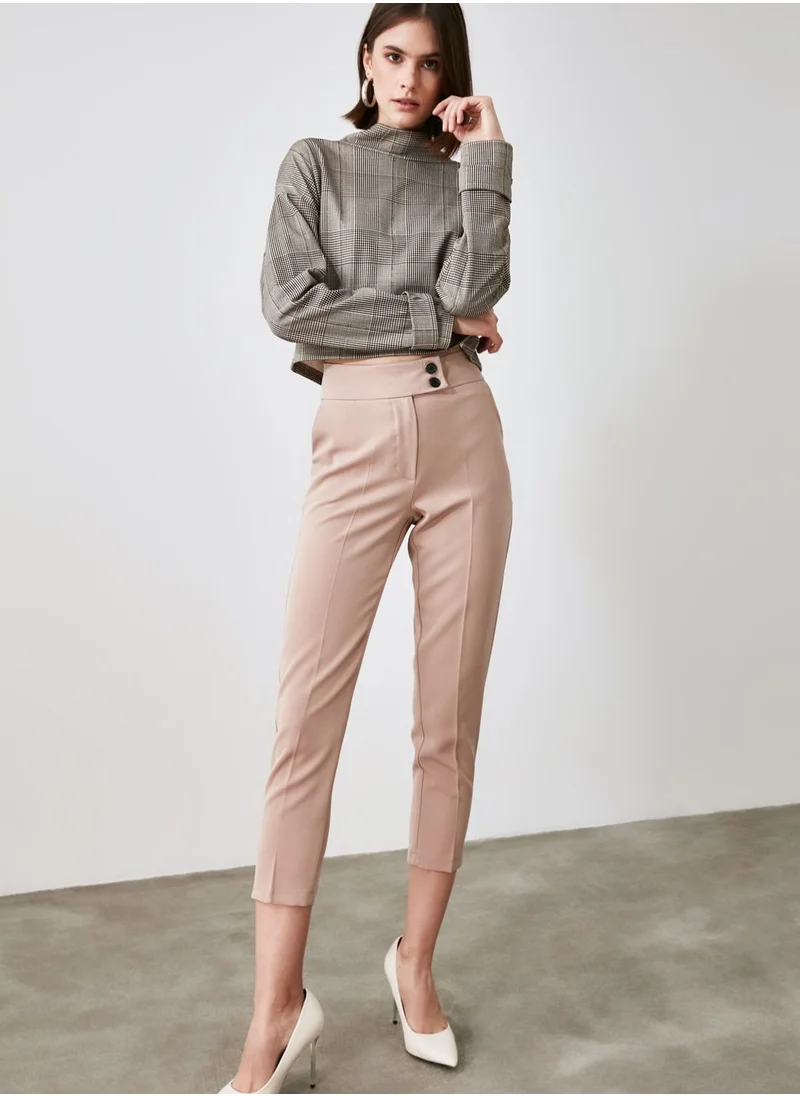 trendyol Button Detail Crop Pants