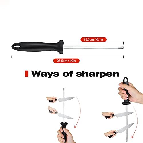 pepplo Diamond Honing Steel Professional Knife Sharpener Rod Kitchen Knife Sharpening Rod Carbide Multi-Sharpener(Pack of 1) - Image 2
