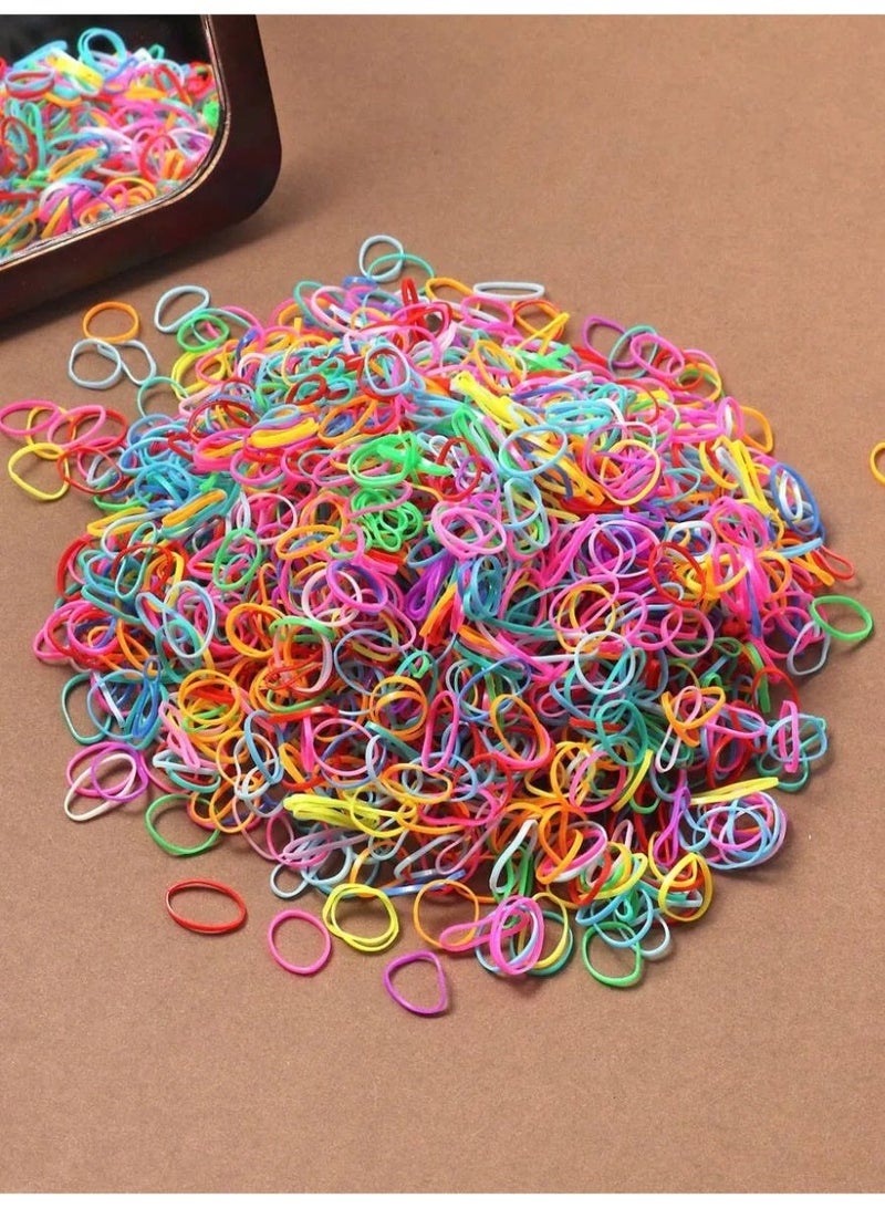 Miamia 1000pcs/Pack Cute High Elastic Hair Ties For Women, One-Time Use Rubber Bands Hair Scrunchies, Colorful Hair Accessories, Hair Bobbles  ,Hair Rope Ponytail Head Accessories Elastic Band  High Elasticity No-Slip Hair Rings for Women, Girls, Kids (Small-sized mixed colors) - Image 4