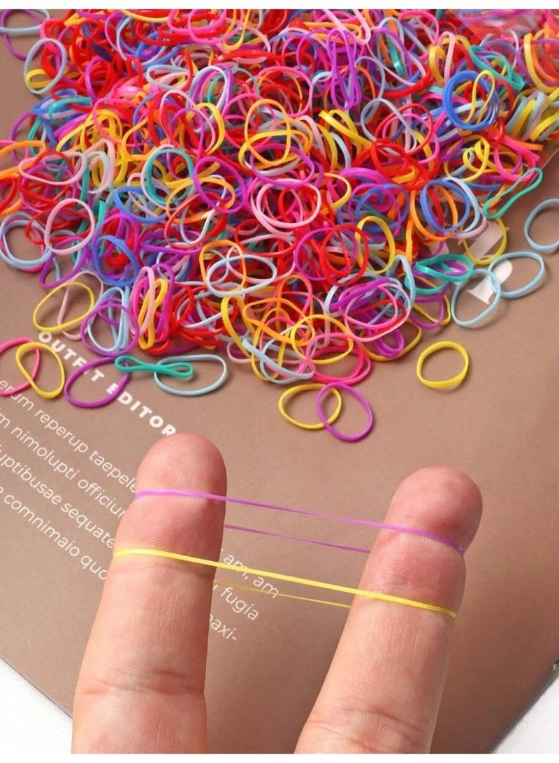 Miamia 1000pcs/Pack Cute High Elastic Hair Ties For Women, One-Time Use Rubber Bands Hair Scrunchies, Colorful Hair Accessories, Hair Bobbles  ,Hair Rope Ponytail Head Accessories Elastic Band  High Elasticity No-Slip Hair Rings for Women, Girls, Kids (Small-sized mixed colors) - Image 5