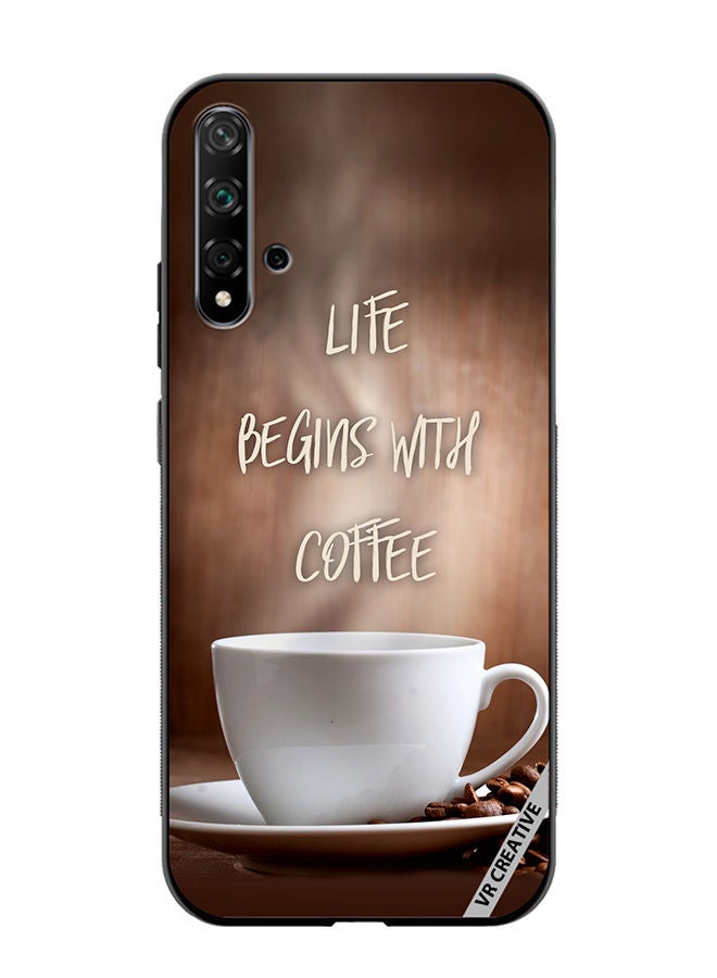 VR CREATIVE Protective Case Cover For Huawei Nova 5T Life Begins with Coffee Design Multicolour - Image 1