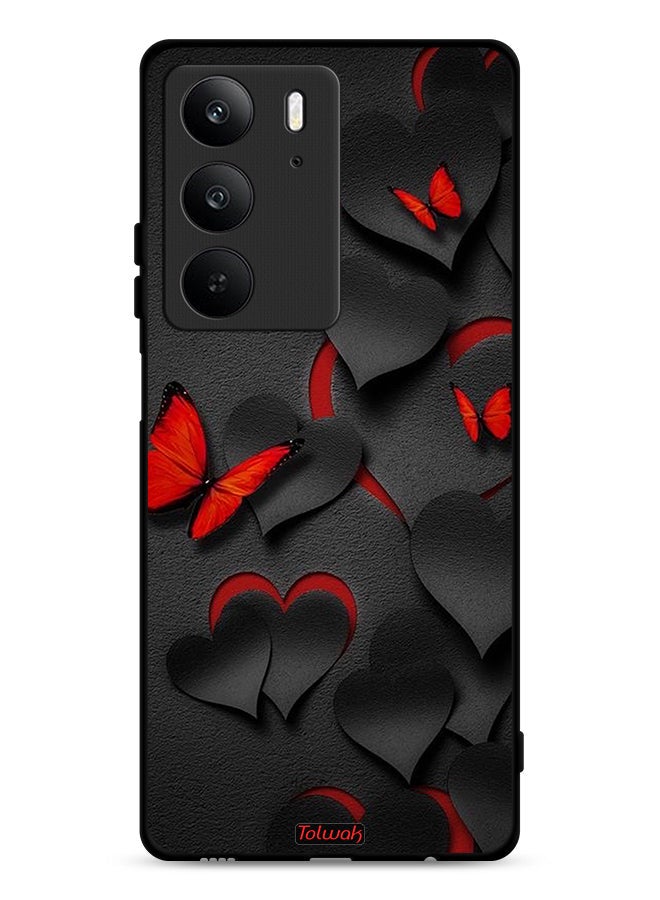 Tolwak Realme C75 4G Protective Case Cover Hearts And Butterflies Pattern - Image 1