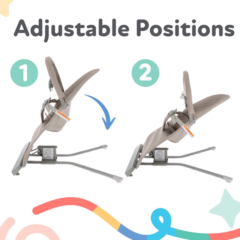 Nuby كرسي نابي للرضع - هزاز محمول للأطفال مع موسيقى وأصوات ممتعة واهتزازات مهدئة - 0-6 أشهر - بيج - Image 5