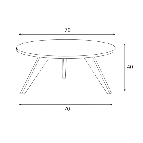 Streem Furniture Solid Wood Coffee Table for Living Room, Dining Room, Bedroom, Kitchen, Office Home Decor (Round Coffee Table, 70x70x40 CM) - Image 3