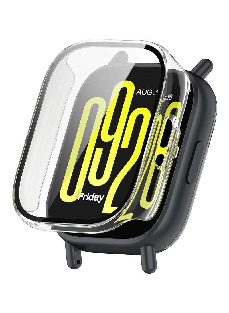 غلاف متوافق مع ساعة ريدمي واتش 5 أكتيف، غلاف واقٍ صلب من البولي كربونات مقاوم للصدمات من جميع الجهات مع واقي شاشة، شفاف - Image 1