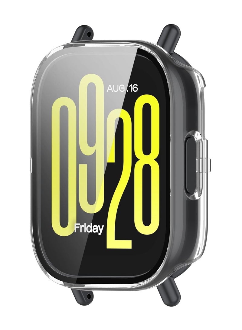 غلاف متوافق مع ساعة ريدمي واتش 5 أكتيف، غلاف واقٍ صلب من البولي كربونات مقاوم للصدمات من جميع الجهات مع واقي شاشة، شفاف - Image 3