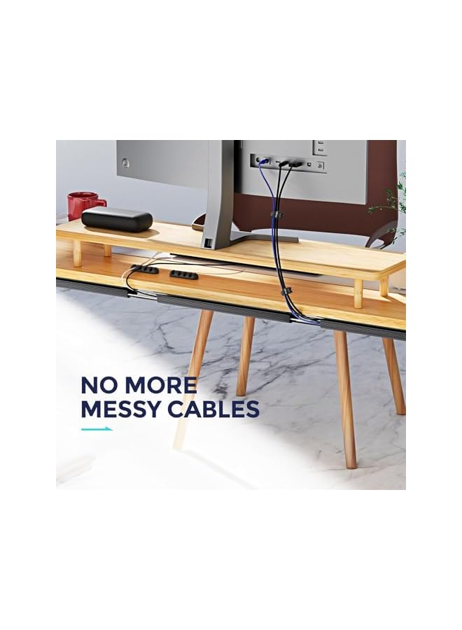 S-TOP 159PCS Cable Management Kit Cable Holder Wire Organizer Electrical Ties Straps Sleeves Cables Wall Clips for Home Desk Zip TV PC Computer Power Cord USB Office White - Image 5