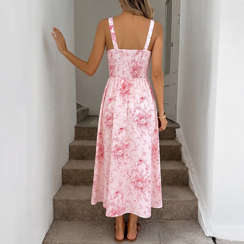 Printed Square Neck Maxi Dress - Image 3