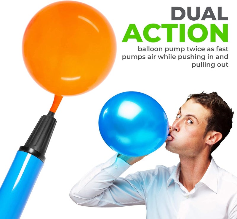 TIALLY Hand Air Pump for Balloons - 9" Portable Manual Balloon Pump, Mini Hand Pump for Inflatables, Pool Floats, Party Garlands, Exercise and Yoga Balls - Image 2