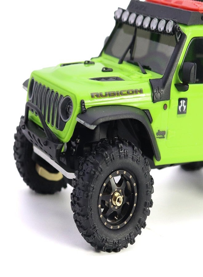 مجموعة عجلات SCX30 نحاسية بإزاحة 0.7 بوصة مكونة من 4 قطع مع إطارات مطاطية وحشوة إسفنجية لسيارات AXIAL SCX30 Ford Bronco JEEP WRANGLER JLU RC Crawler (مجموعة سوداء بستة ثقوب) - Image 2