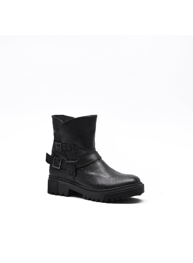 Levent Genuine Leather Half Boot For Women - Black - Image 3
