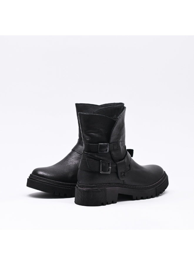 Levent Genuine Leather Half Boot For Women - Black - Image 2